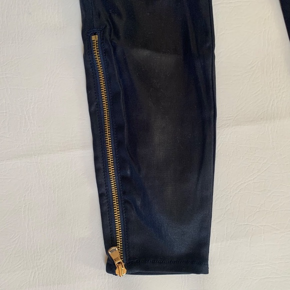 L’AGENCE Sabine High Rise Coated Skinny Jeans Navy "Deep Cove" - Picture 12 of 15